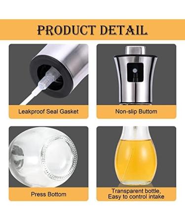 Miiepls Glass Oil Sprayer Bottle Vinegar and Oil Sprayer Vinegar Sprayer Set Oil Sprayer for Hot Air Fryer Oil Sprayer for Cooking Oil for BBQ Cooking Salads Baking Picnic and Grilling 100 ml - Buy Online on SooperMarket.com