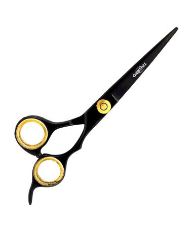 Professional Barber Razor Edge Hair Cutting Scissors/Shears TRISBRO Trimming Scissors for Hair 6.5 Inch Stainless Steel Hairdressing Styling Trimming Shears - Adjustable Screw (Black)
