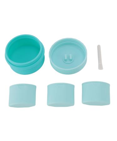 Silicone Cream Jars with Spoon Travel Silicone Makeup Container Portable 3 in 1 Outdoor for Women (Sky Blue)