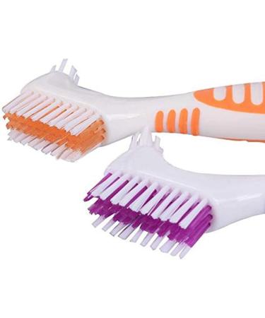 4pcs Denture Cleaning Brush Denture Brush Double-Sided Denture Cleaner with Ergonomic Handle Fashion - Buy Online on SooperMarket.com