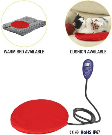 NAMSAN Pet Heating Pad 12x12 Inch | 7 Level Adjustable Temperature | Chew Resistant Cord | Veterinarian Recommended | Indoor Dog Cat Heating Blanket - Buy Online on SooperMarket.com