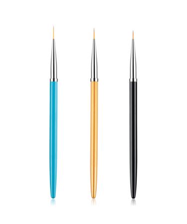 Sularpek 3PCS Nail Art Liner Brushes  UV Gel Painting Acrylic Nail Brushes for Short Strokes  Details  Blending  Elongated Lines(7/9/11mm)