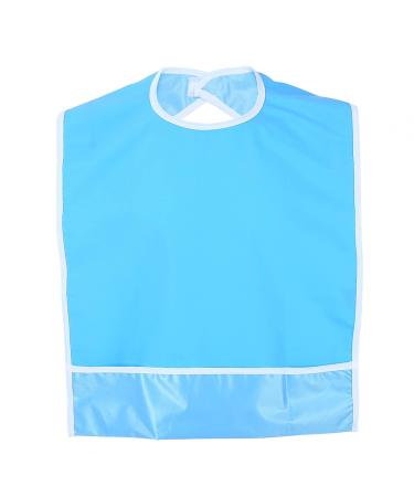 Adult Bibs Waterproof Adult Elder Mealtime Bib Clothes Clothing Protector Dining Aid a Perfect Item for the Adult and the Elder Who Lack Ability to Have Meal Reusable(Sky blue)