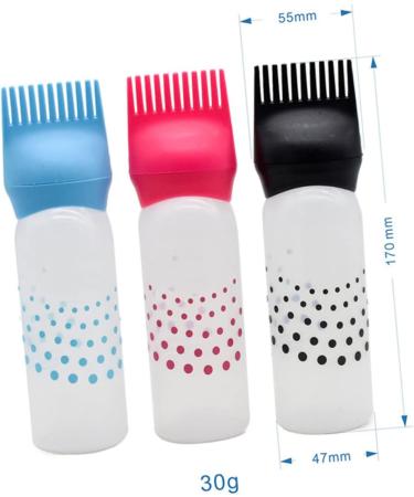 PLAFOPE 3pcs Salon Hair Dye Bottle Hair Root Applicator Bottle Hair Dying Bottles Hair Styling Tools Hair Color Brush Applicator Hair Oiling Bottle Hair Dye Brush Filling Comb - Buy Online on SooperMarket.com