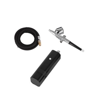 Paint Sprayer Rechargeable Airbrush Kit with Gravity Type Spray Gun for Art Model Body Paint Artist Makeup Nail Tattoos Cake Tools for Painting Ceilings Fences cabinets Tm80s Black C