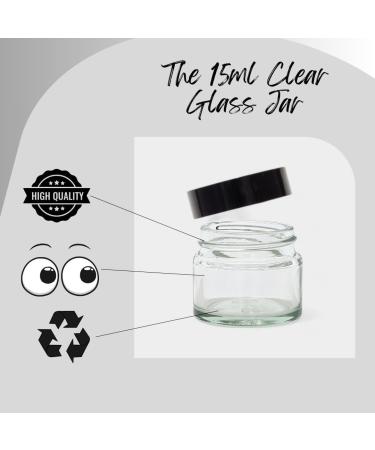 Elegant and Durable 15ml Clear Glass Jars with Airtight Lids - Perfect for Candlemaking Storage DIY Beauty and Gifting - Heat-Resistant Refillable & Stylishly Compact - Set of 10 (Black) - Buy Online on SooperMarket.com