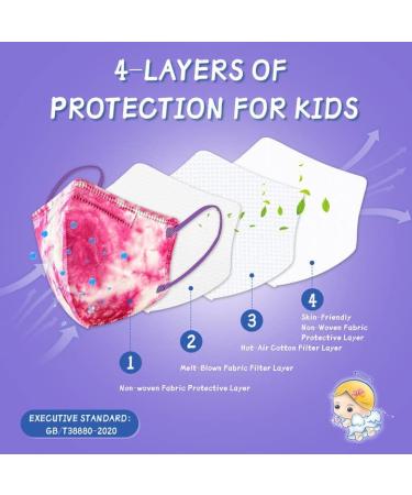 Kids Disposable Tie Dye Face Masks - 30 Pack, 4-Layer, Breathable with Elastic Earloop - Multicolor Protective Masks for Boys & Girls in School & Outdoors - Buy Online on SooperMarket.com
