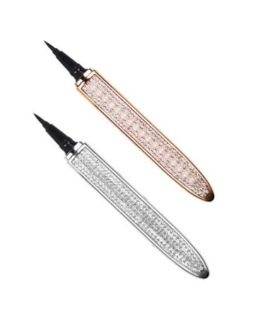 HAPINARY 2pcs Diamond Eyeliner Metallic Eyeliner Elf Eyeliner Lash Accessories Makeup Pens Rose Gold Plated 1 count (Pack of 1) Assorted Color