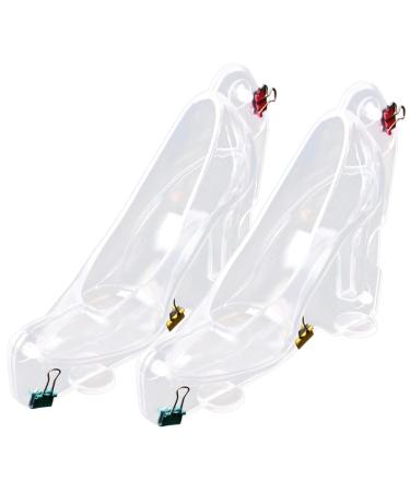 ABOOFAN 2pcs High Heels Mold Transparent Chocolate Mold Cookie Mold Dressy Heels for Women Chocolate Shape Tool Ladies Pumps Clear High Heels Luggage Tag Soap Women's Plastic 18X17CM As Shown