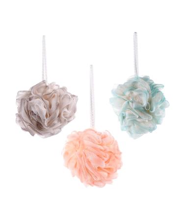 3pcs Bath Ball Shower Poufs Bath Scrubber Shower Ball Bubble Maker Mesh Pouf Bubble Making Net Mesh Bath