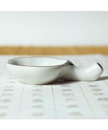 Handmade Porcelain Inkwell Dish with Brush Holder for Calligraphy Practice - Buy Online on SooperMarket.com