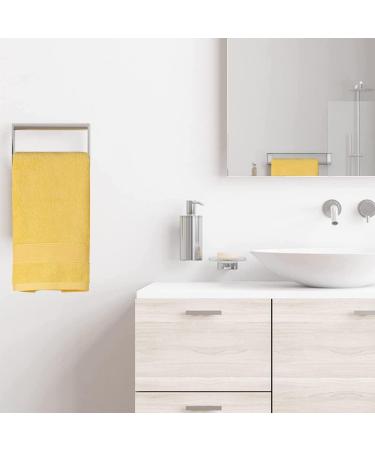 RUIBOLU 100% Cotton Ultra Soft Hand Towels - 2 Set, 14x30 Bath, Hand, Face, Gym Towels - Yellow - Buy Online on SooperMarket.com
