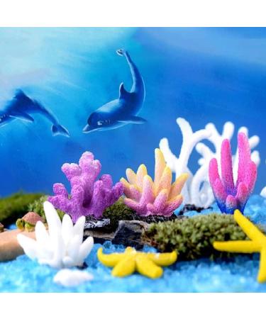 Movoja 2 Pieces Aquarium Decoration Corals - Fresh & Saltwater Decor - Vibrant 5 Red Coral for Aquaristics - Buy Online on SooperMarket.com