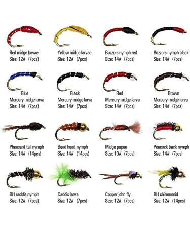 133pcs Ultra-Thin Portable Nymph Scud Midge Flies Kit with Box - Trout Fishing Fly Lures - Buy Online on SooperMarket.com