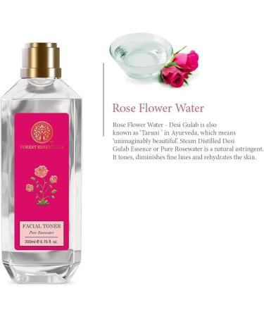 Buy Forest Essentials Pure Rose Water Facial Toner 200ml - Hydrating & Natural Skincare | International Shipping Available - Buy Online on SooperMarket.com