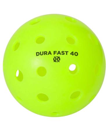 Dura Fast 40 Pickleballs | Outdoor Pickleball Balls | Neon | Dozen/Pack of 12 | USAPA Approved and Sanctioned for Tournament Play, Professional Perfomance