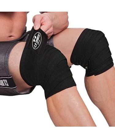 C.P.Sports Kniebandage - 200cm-250cm T25 | Velcro-Free Strength Bandage for Bodybuilding Powerlifting & Cross-Training | Camouflage Black | Optimal Support for Men & Women - Buy Online on SooperMarket.com