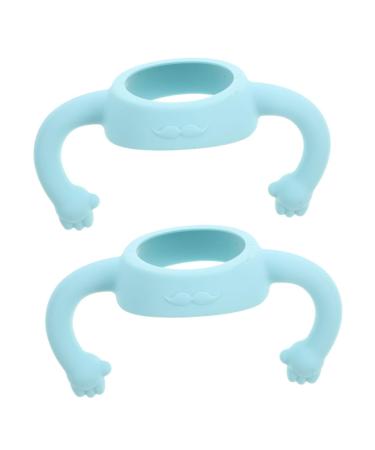 Vaguelly 2pcs Bottle Handle Milk Bottle Grips Silicone Bottle Grip Bottle Grip Milk Bottle Accessories Bottle Grip Bottle Grip Child Feeding Bottle Silica Gel Feeder 14.00X5.00X5.00CM Sky-blue