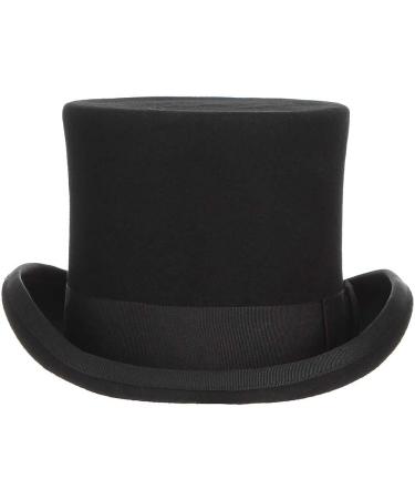 GEMVIE Men's 100% Wool Top Hat Satin Lined - Black Dress Hat 7 5/8 - Buy Online on SooperMarket.com