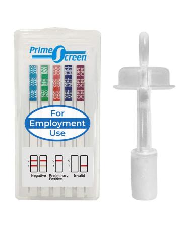 Prime Screen 5 Pack 6 Panel Oral Saliva Drug Test Kit, Employment and Insurance Testing (AMP, COC, MET, OPI, PCP, THC) - ODOA-166