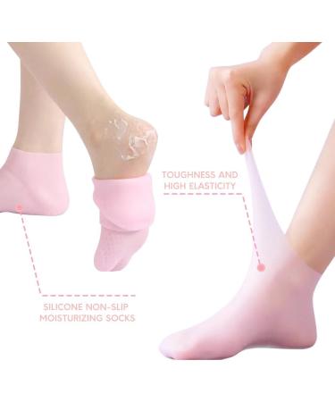 NAVESO Moisturising Socks 3 Pairs Silicone Socks for Moisturising Feet Silicone Moisturising Foot Socks Women Foot Spa Pedicure Silicone Socks Soft Gel Heel Socks for Women Dry Cracked Feet - Buy Online on SooperMarket.com