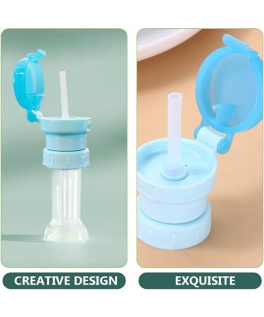 Kisangel 2pcs Spill-Proof Water Bottle Caps with Straw for Kids - Sky Blue | Portable Twist Cover Sippy Cap for Juice and Soda - Buy Online on SooperMarket.com