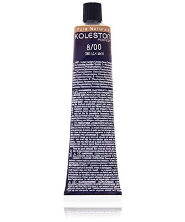 Wella Professionals Koleston Perfect Permanent Cream Hair Color 8/ 00 light blonde natural 1 pack (1 x 60 ml) 8/00 light blonde-natural