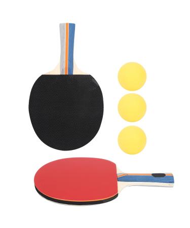 2PCS Table Tennis Set, Table Tennis Rackets Inverted Rubber Paddles with 3 Ping Pong Balls Table Tennis Supplies