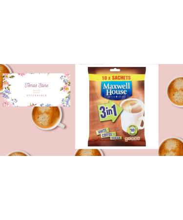 Maxwell House 3 in 1 Instant Coffee 10 Sachets Bundled With Walker s Shortbread Fingers Reusable Coffee Cup Hot Cup Sleeve & Coffee Stirrers | Coffee Sachets | Coffee Gifts For Men and Women - Buy Online on SooperMarket.com