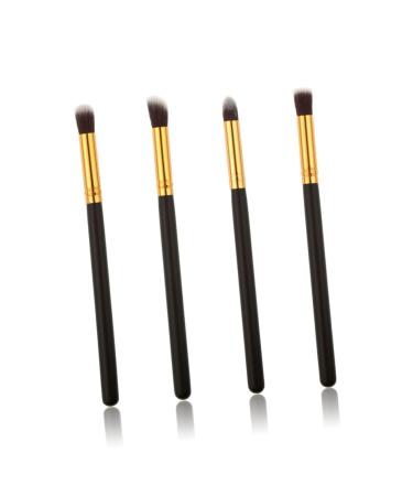 FOYTOKI 4pcs Set Eye Make-up Brush Kit Synthetic Hairs Brushes Eyeshadow Stick Eye Makeup Eyeliner Black