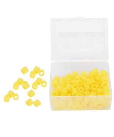 100 pieces of dental color code rings color code rings color code band silicone light non-toxic to facilitate the distinction between orthodontic dental instruments (yellow)