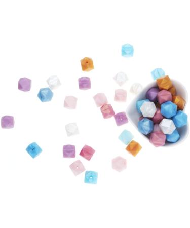 60Pcs Hexagon Silicone Beads 14mm - DIY Bracelet & Necklace Making Kit | Soft & Colorful Loose Beads for Handmade Women's Jewelry - 62 Colors - Buy Online on SooperMarket.com