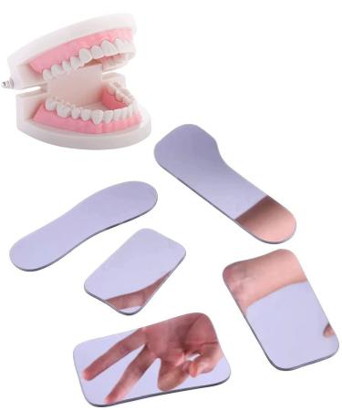 ENTY 5Pcs/Set Intraoral Mirrors Photography Mirrors Reflector Mirror Glass Occlusal Mirror Two-Sided Orthodontic Mirror Tool