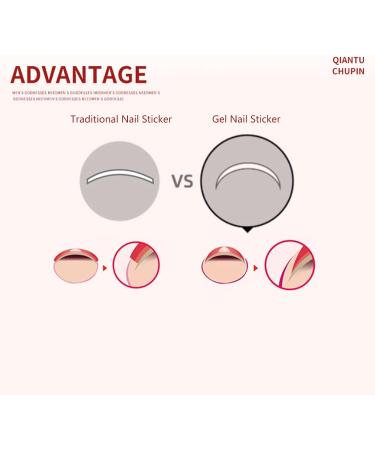 Semi-cured Gel Nail Sticker UV/LED Lamp Required Gel Nail Polish Wrap Fashion Design Gel Nail Art Stickers for Women Winter Autumn 0070 - Buy Online on SooperMarket.com