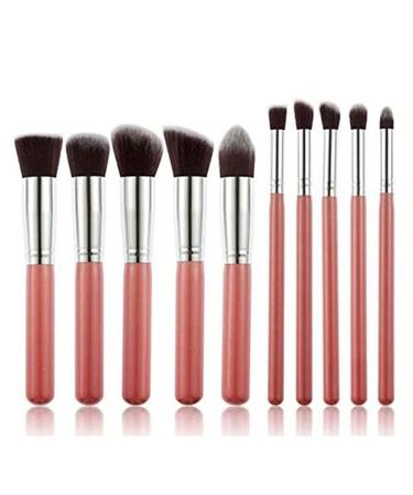 Glamza Pink Makeup Brush Set - 10 Premium Brushes for Flawless Application | International Shipping Available - Buy Online on SooperMarket.com
