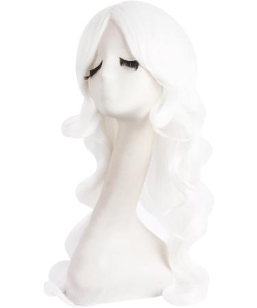 MapofBeauty Charming Long Wavy Hair Wig - Women's Party Full Wig in White - Buy Online on SooperMarket.com