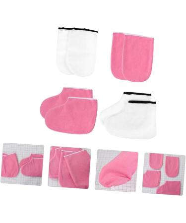 Healeved 4 Sets Leather Horn Boots Moisturizing Gloves Manicure Kit Manicure Gloves Wax Heat Foot Cover Spa Tanning Mitt Heat Wax Hand Cover Pedicure Women's Polyester Lining Nursing Cover - Buy Online on SooperMarket.com