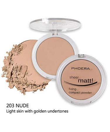 AQUAPURITY PHOERA Sheer Matte Compact Powder - Long-Lasting Makeup Fixer (203 NUDE) - Buy Online on SooperMarket.com
