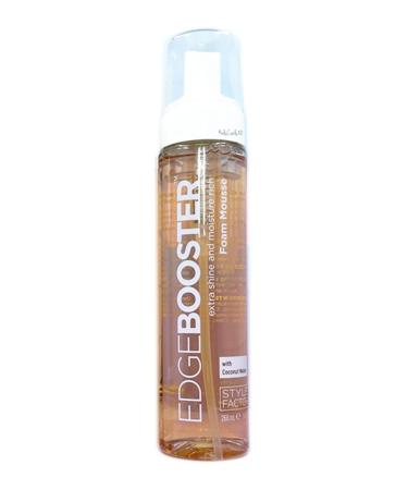 Style Factor Edge Booster Extra Shine Foam Wrap Moisture Rich Foam Mousse 9 Oz (with Coconut Water)