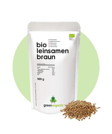 Organic linseed brown premium gluten -free soybreis whole seed linen natural natural purely vegetable EU agriculture - 900g flaxseed brown 900 g (1 Pack)
