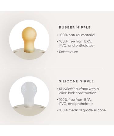 FRIGG Daisy Natural Rubber Baby Pacifier 2-Pack | BPA-Free | Made in Denmark | Graphite/Peach Bronze 0-6 Months - Buy Online on SooperMarket.com