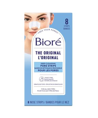 Bior Deep Cleansing Pore Strips for Instant Pore Unclogging and Blackhead Removal (8 Count) 8 count (Pack of 1) Original Strips