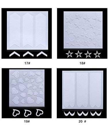 French Nail Stickers Sheets Nail Art Decals Pack French Nail Art Designs DIY Manicure Accessories 24pcsPractical processing - Buy Online on SooperMarket.com