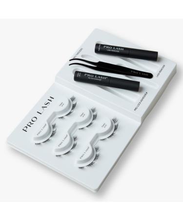Pro Lash Starter Kit | Professionally Styled Lashes at Home | Easy Application Professional Quality | Waterproof | Lasts up to 10 Days with ProLock Adhesive System | 3 Sets of Lashes (Classic)