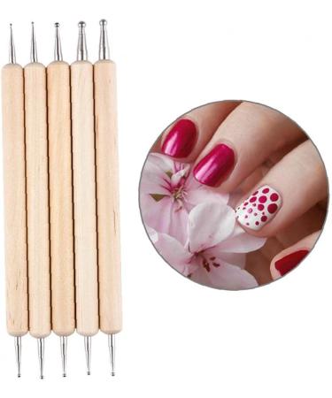 TOSSPER 5pcs 2-Way Wooden Dotting Pen Set | Marbleizing Tool & Nail Art Dotting Kit for Creative Designs - International Shipping Available - Buy Online on SooperMarket.com