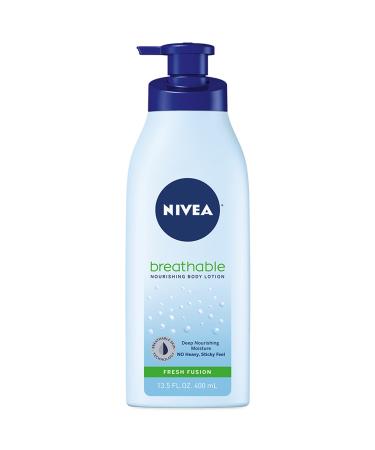 NIVEA Breathable Nourishing Body Lotion Fresh Fusion - No Sticky Feel  Dry To Very Dry Skin  13.5 Ounce