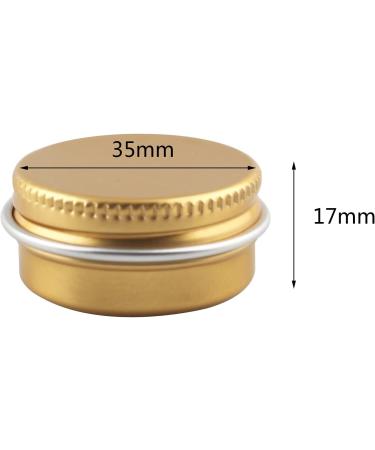 Buy 24-Pack 10ml Gold Empty Aluminum Jars with Screw Caps | Ideal for Cosmetics & DIY | Aluminum Cosmetic Cans with Stickers - Buy Online on SooperMarket.com
