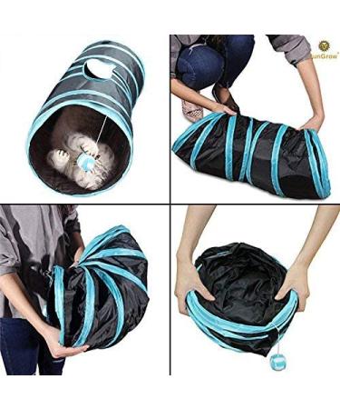 SunGrow Large Cat Tunnel Toy with Play Ball - Collapsible Maze Tube for Indoor Cats, Kittens, Rabbits, and Dogs - Buy Online on SooperMarket.com