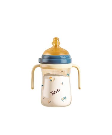 POTATO PPSU Baby Bottle Sippy Cups For Toddlers with Weight Straw Spill Proof  Learner Cup with Handle for Girl  Water Bottle for Baby (8 oz  Blue) 8 oz - nipple type Blue