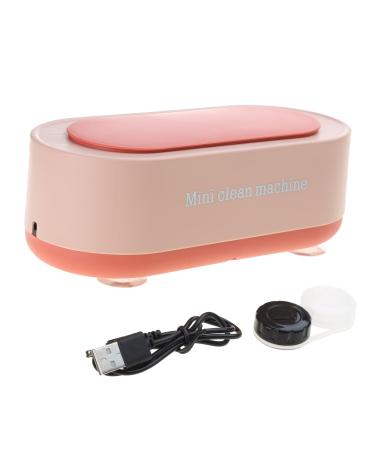 TEBI Ultrasonic Wash Cleaner Frequency Washing Jewelry Glasses For Pacifiers Nail Bead Pen Ultrasonic Cleaner Jewelry Pink Charging